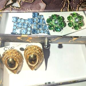 Vintage Clip-On Earrings Set of 3